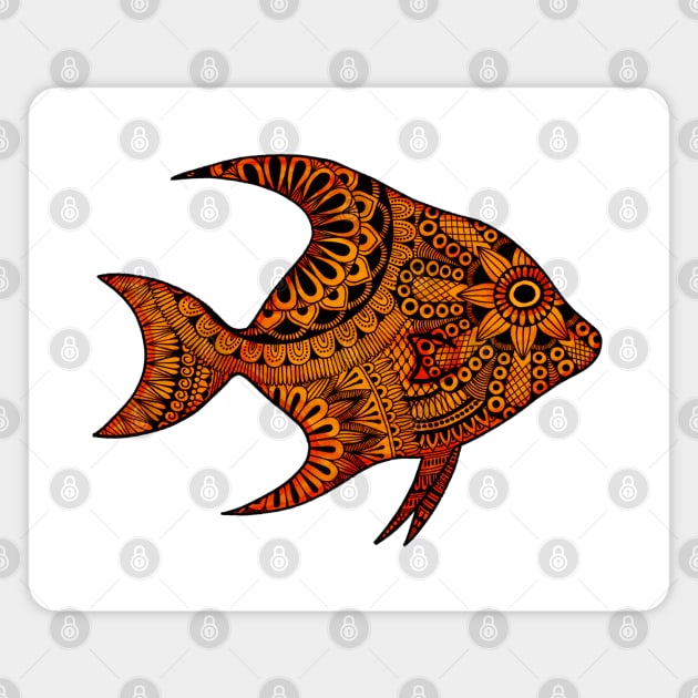 Fish (Orange) Magnet by calenbundalas